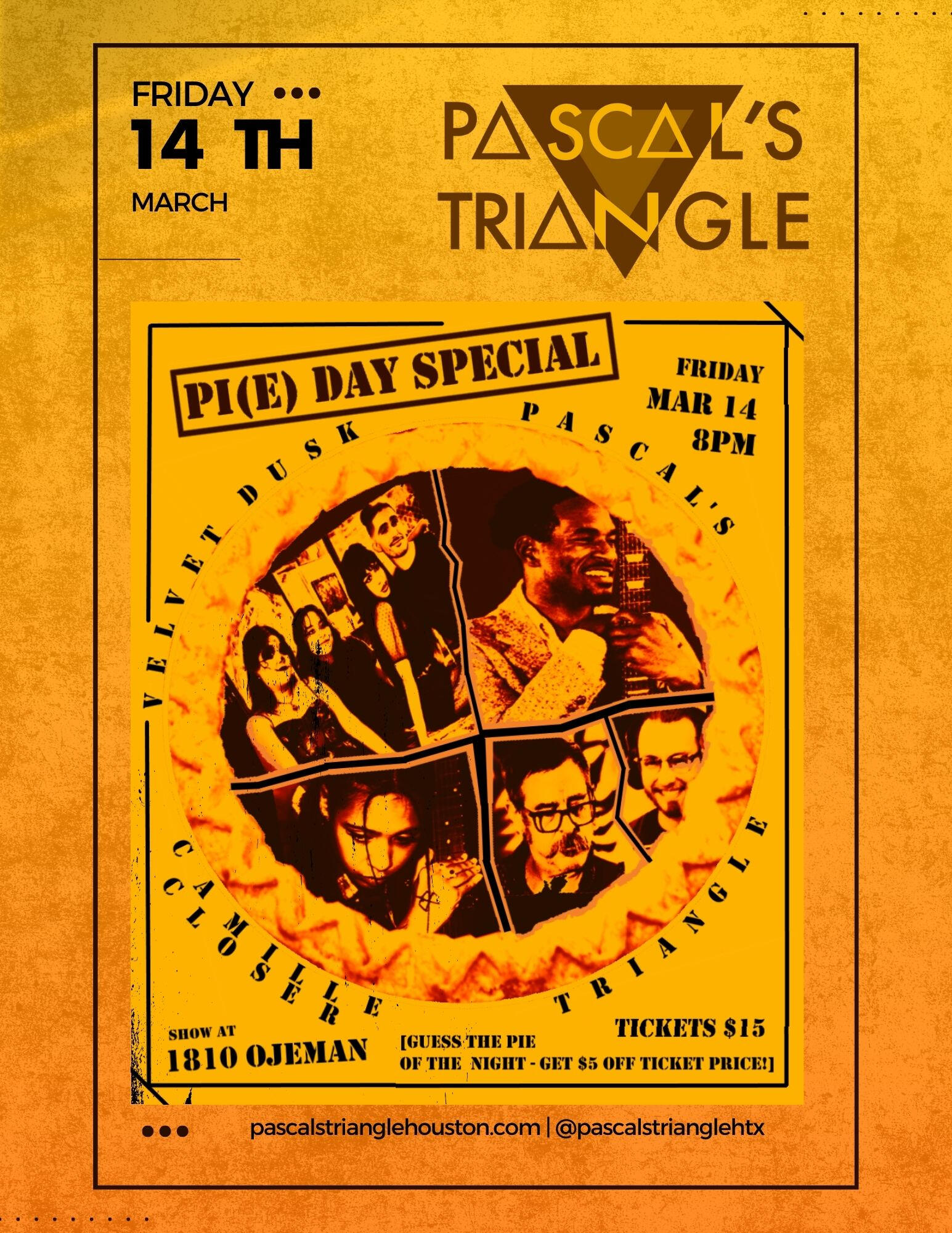 Pascal's Triangle at 1810 Ojeman March 14 flyer